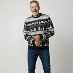 Pull de Noël %22Eclats de Noël%22 Bleu-Homme