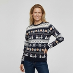 Pull de Noël %22Eclats de Noël%22 Bleu-Femme