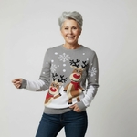 Pull de Noël Double Rudolph-Femme