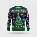 Pull de Noël %22Sapin de Noël%22 Bleu