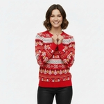 Pull de Noël %22Eclats de Noël%22 Rouge-Femme
