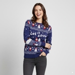 Pull de noel Bataille de neige - Femme