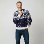 Pull de Noël %22Le Classique%22 bleu-Homme