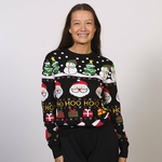 Pull de Noël femme - noir HOHOHO4
