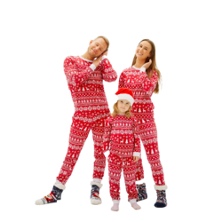 Pyjama De Noël Femme - 2 Pièces Imprimé Sapin, Père Noël - Satin Doux - Pour Soirées Fêtes