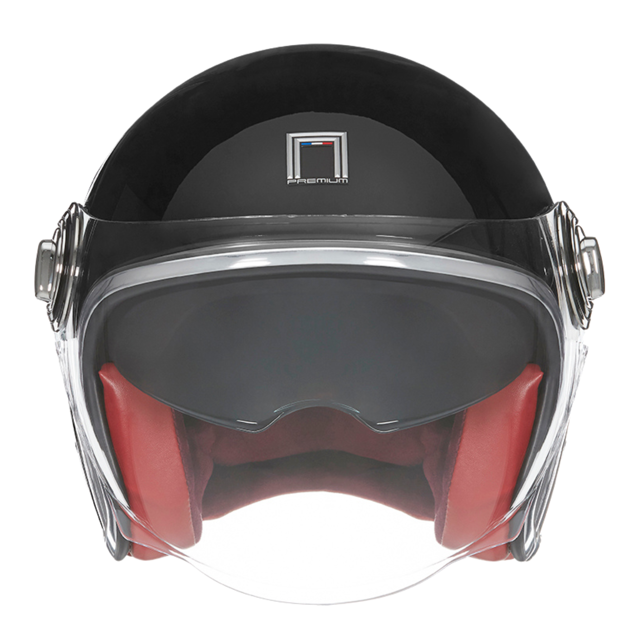 Casque-jet-heritage-NOX-noir-brillant-avant