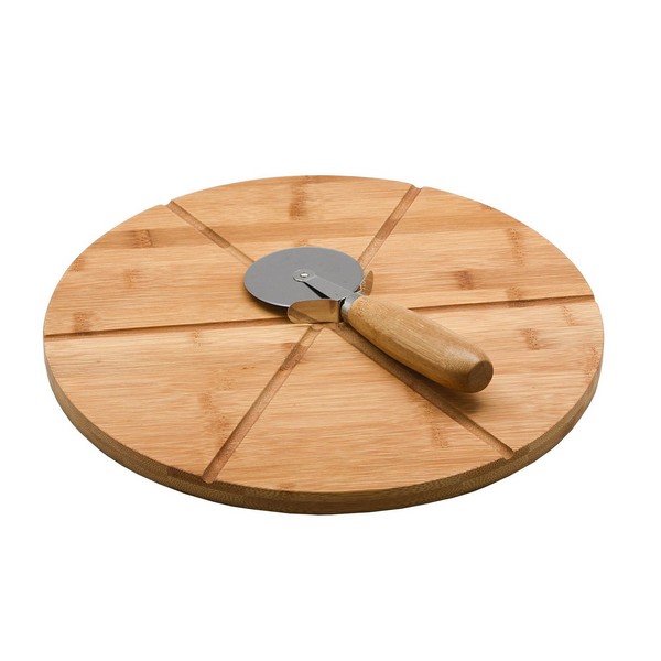 Planche à pizza en bambou (32 x 1,5 x 32 cm)