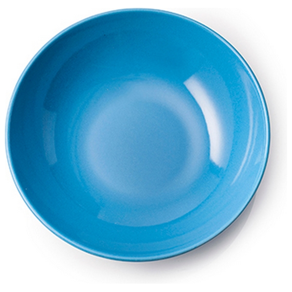 assiette creuse bleu en grès Benetton