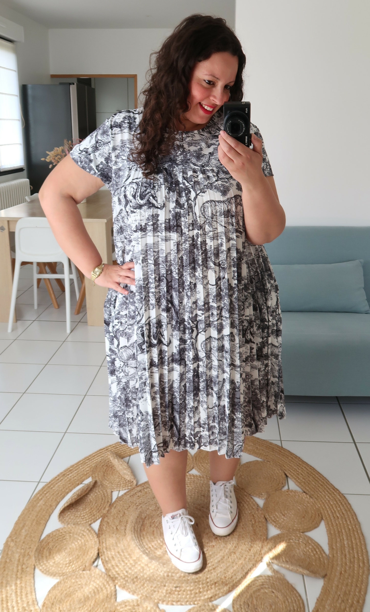 La robe imprimée toile de jouy noire Taille unique (46/54) Les