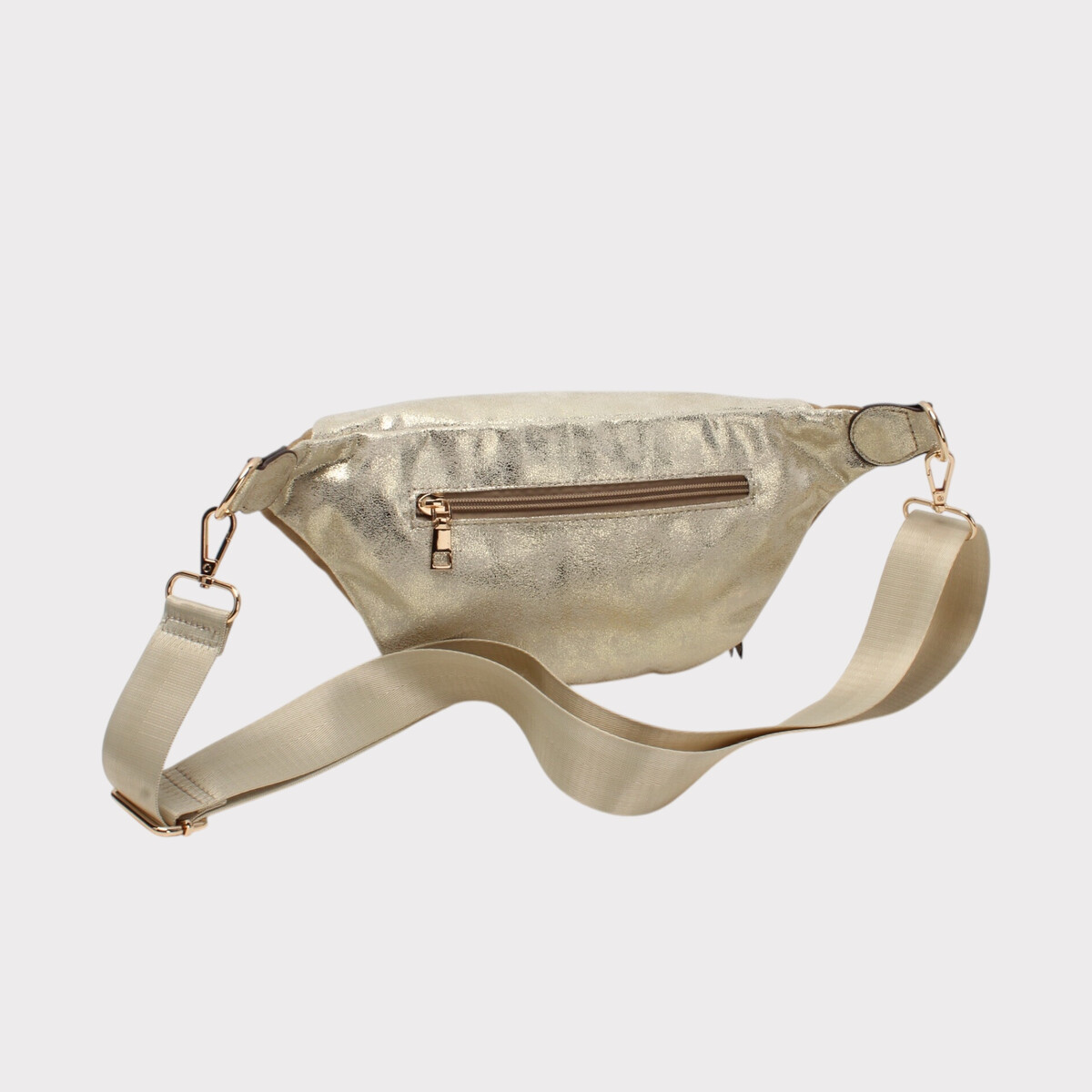 Le sac banane beige et doré
