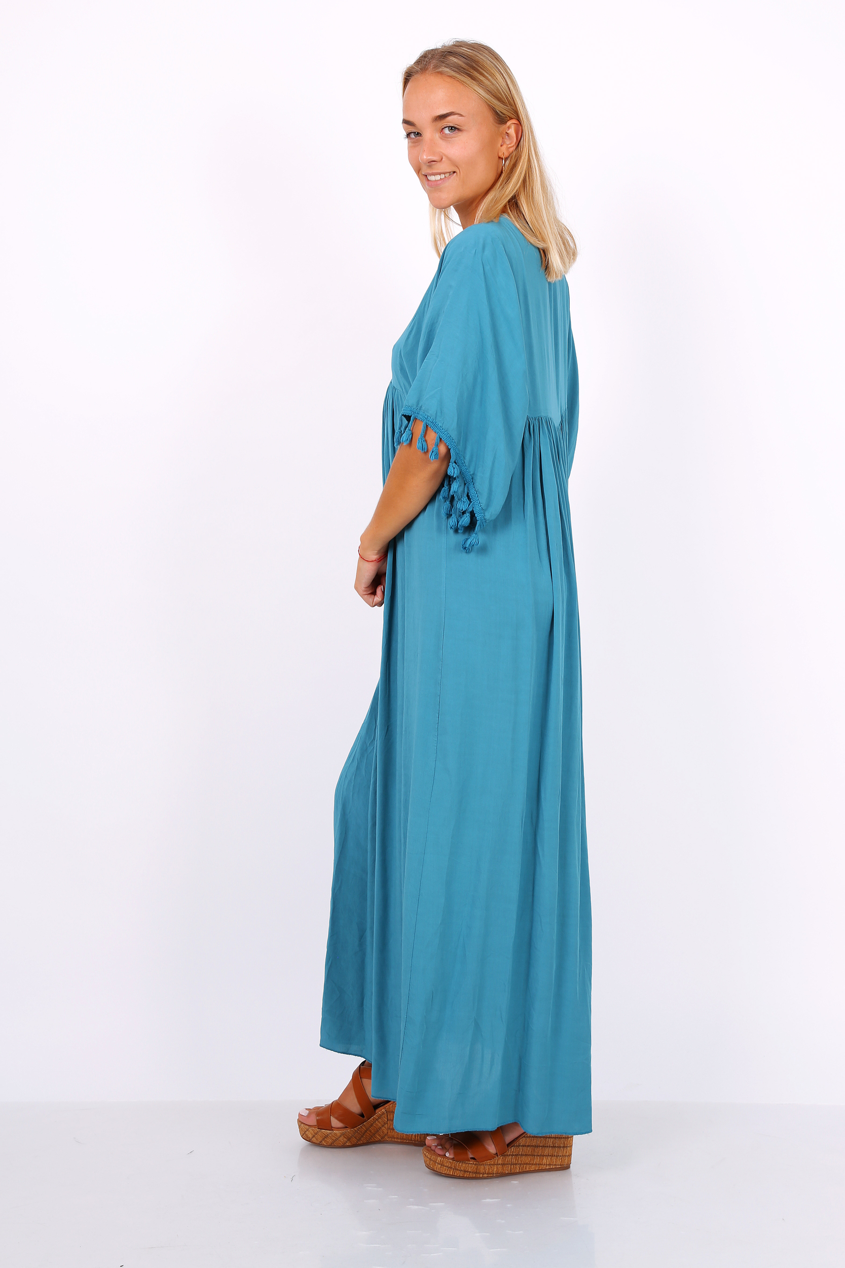 Robe longue playa bleu canard - Les robes et jupes ...