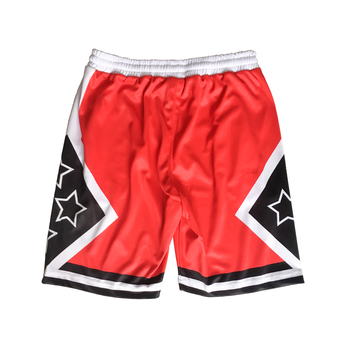Red black star jersey shorts 1