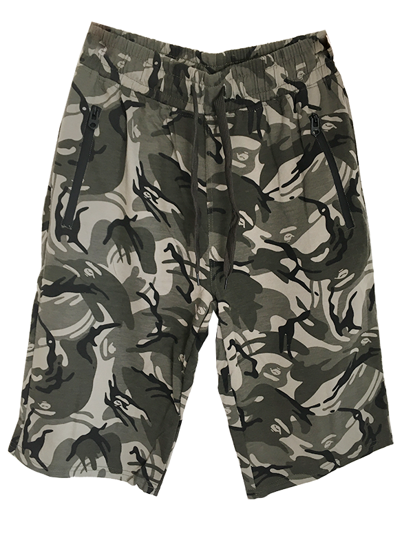 Pantalon Shorts Camo Khaki Gris