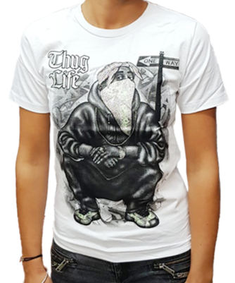 hip hop t-shirt imprimé blanc 1