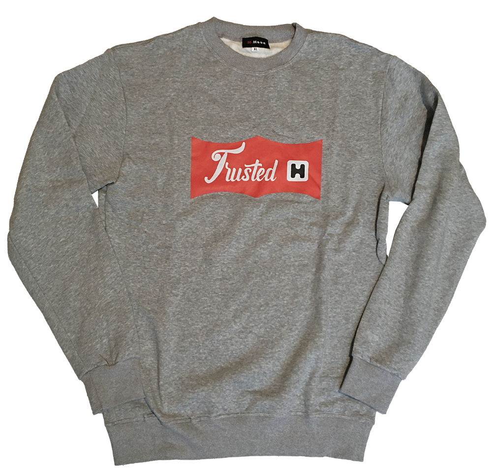 Trusted H, pull gris à col rond