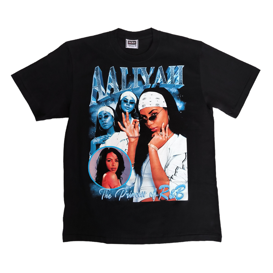 T-shirt noir imprimé Aaliyah (XL)