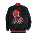 Hollyhood jacket 2Pac black red line 1