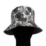Black n white leaf bucket hat 2