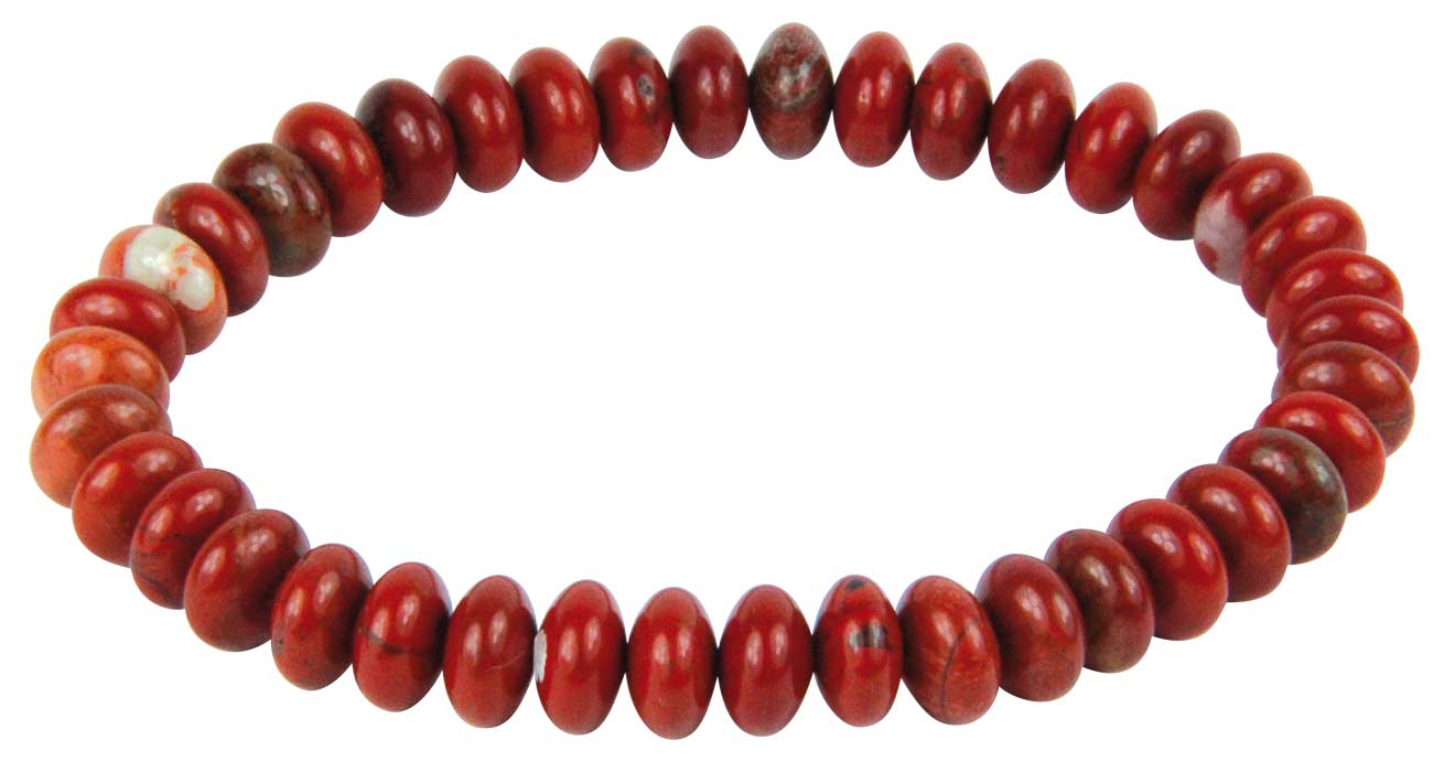 bracelet rondelle jaspe rouge lithosud