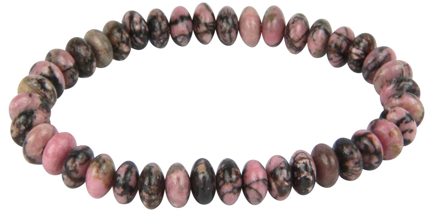 bracelet rondelle en rhodonite lithosud