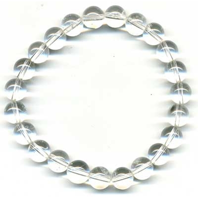 bracelet 8 mm en cristal de roche lithosud