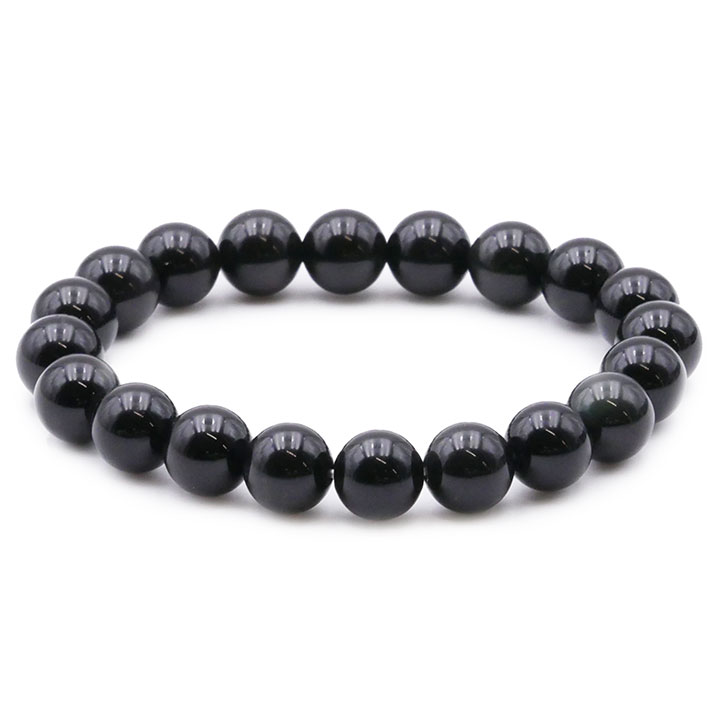 bracelet obsidienne noire 10 mm lithosud