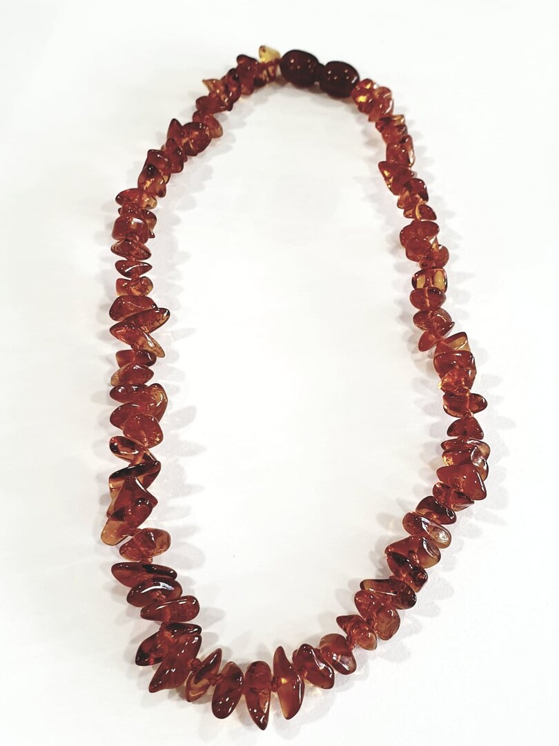 Collier En Ambre Naturel De La Baltique - 33cm - Couleur Miel - Pièces Uniques