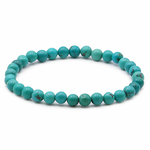 bracelet 6 mm turquoise lithosud