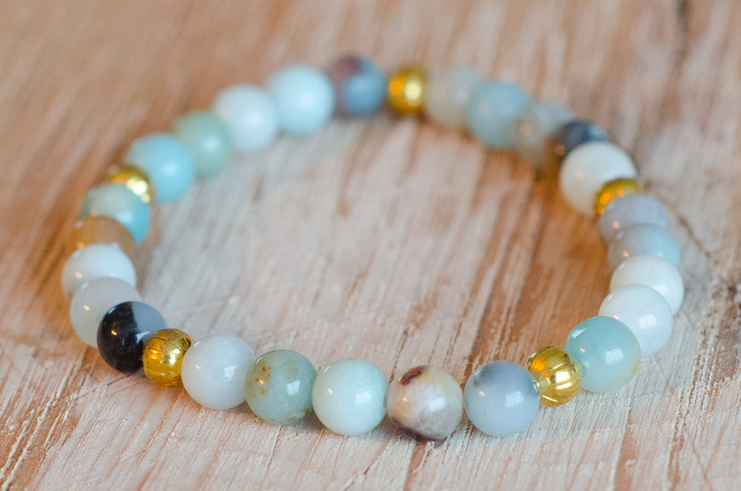 Amazonite spiral doré