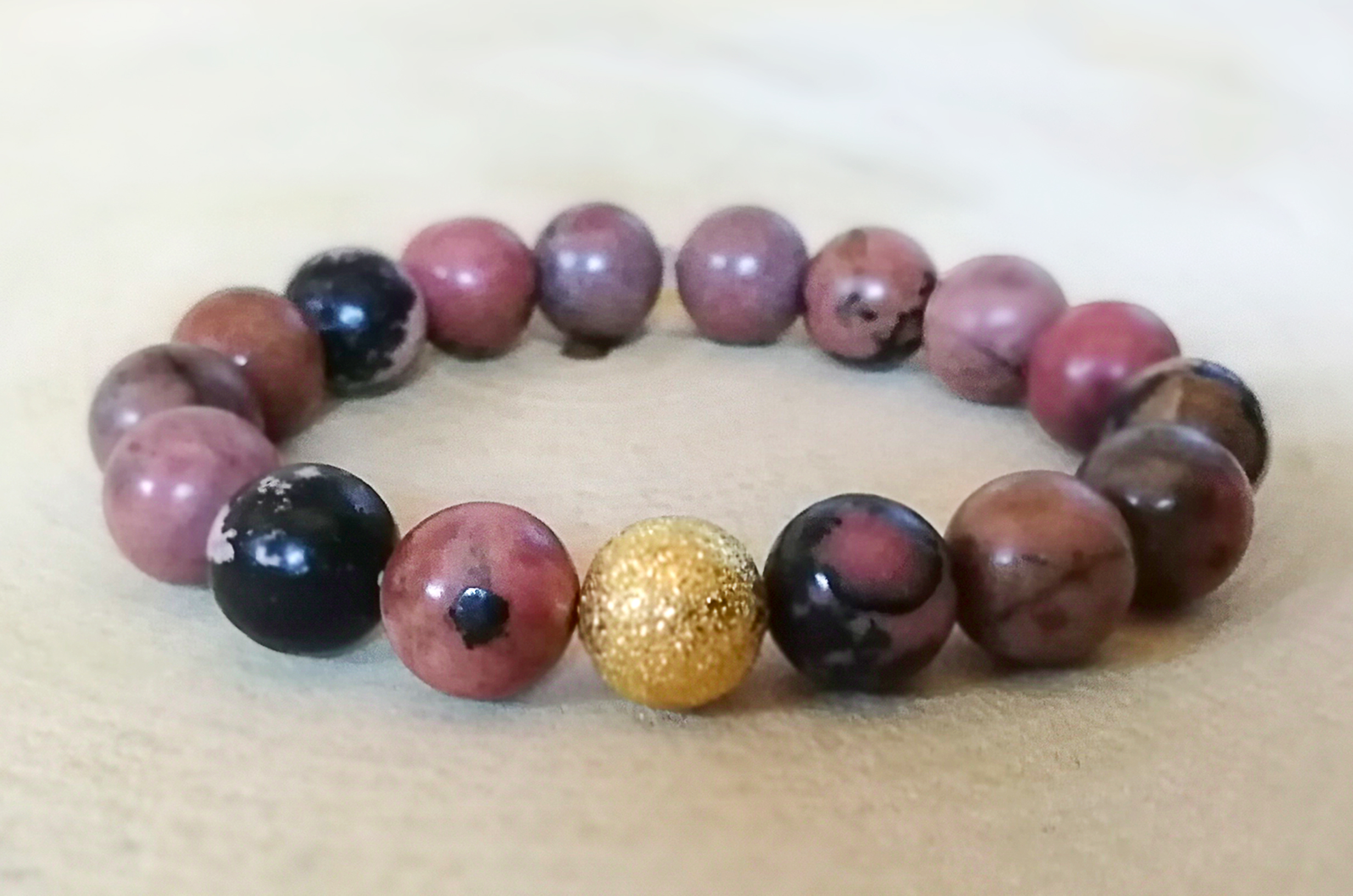 Rhodonite Boule dorée 10