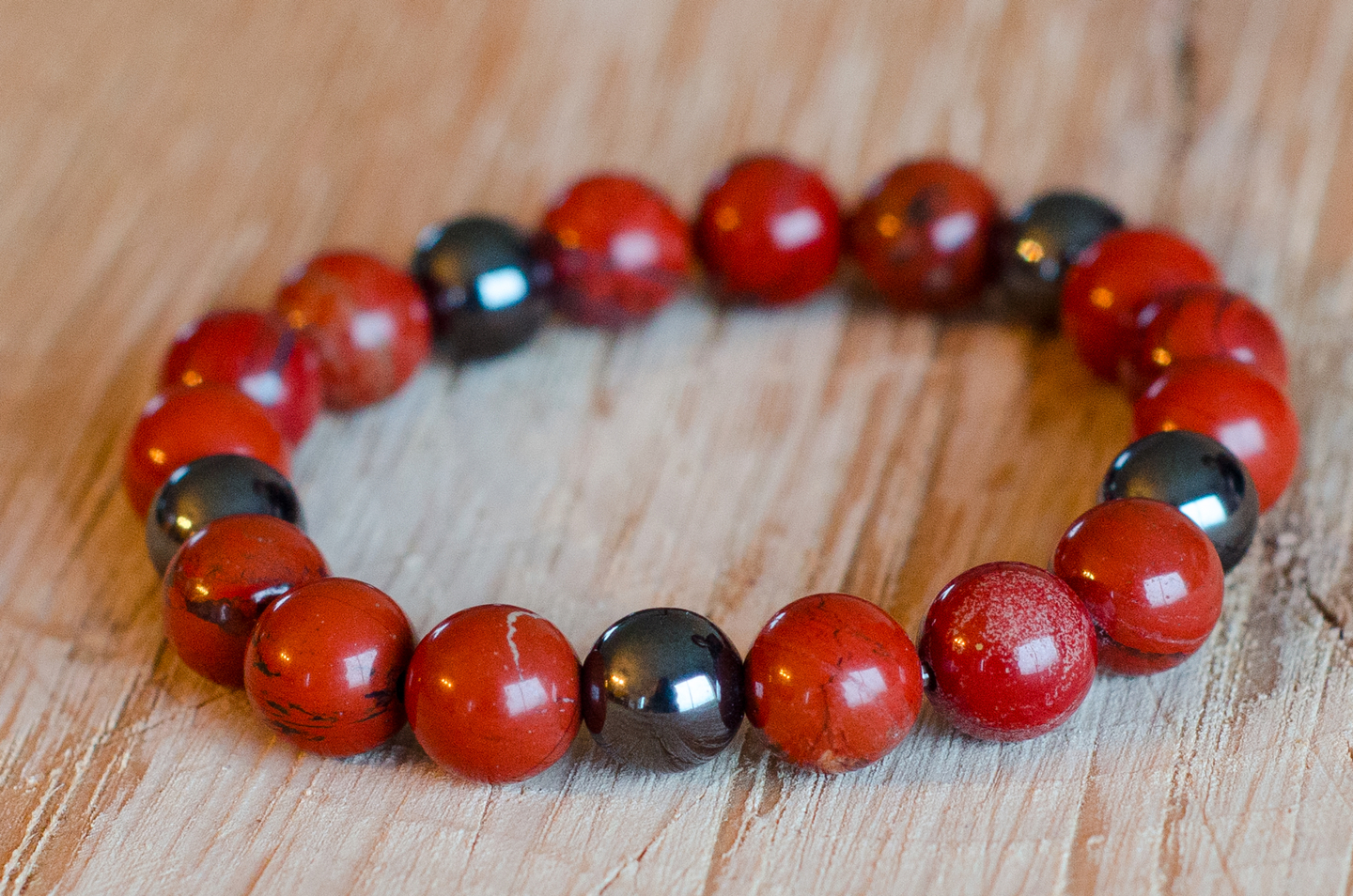 Duo de Bracelets Magnétiques - Jaspe Rouge et Hématite main image 0