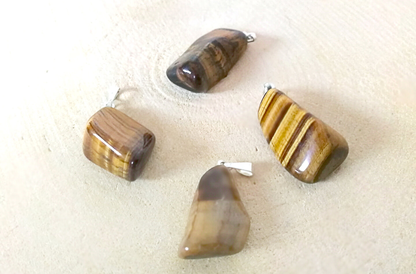 Pendentif œil De Tigre En Pierre Naturelle - Bijou Neuf Avec étiquettes Phœnix Import