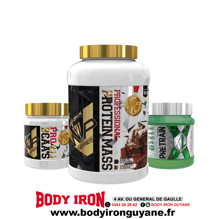 Pack Protein Mass Professional Objectif Prise Masse bodyironguyane