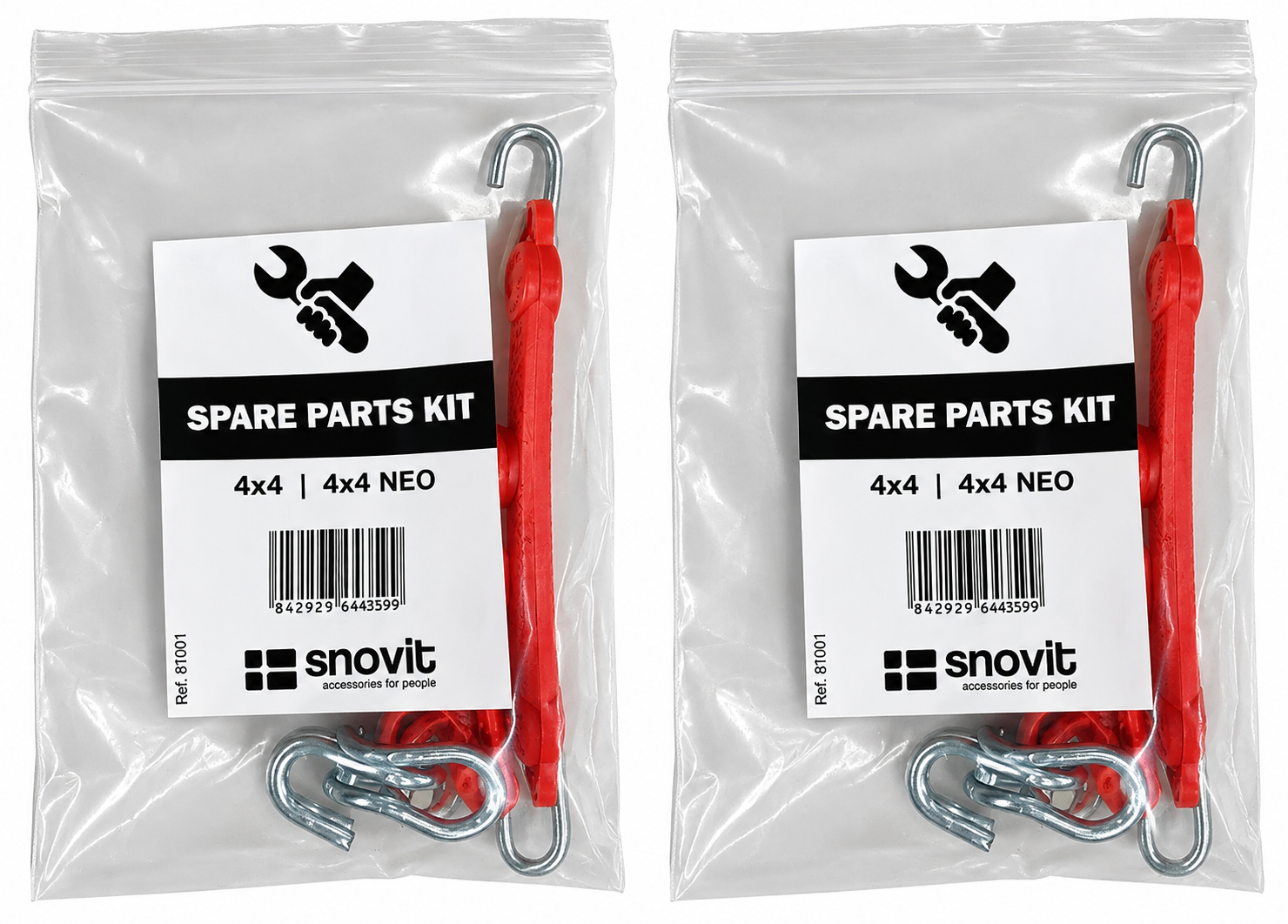 Pack de 2 kits de réparation pour chaines neige 4x4 - SUV - Camping Car - Utilitaire