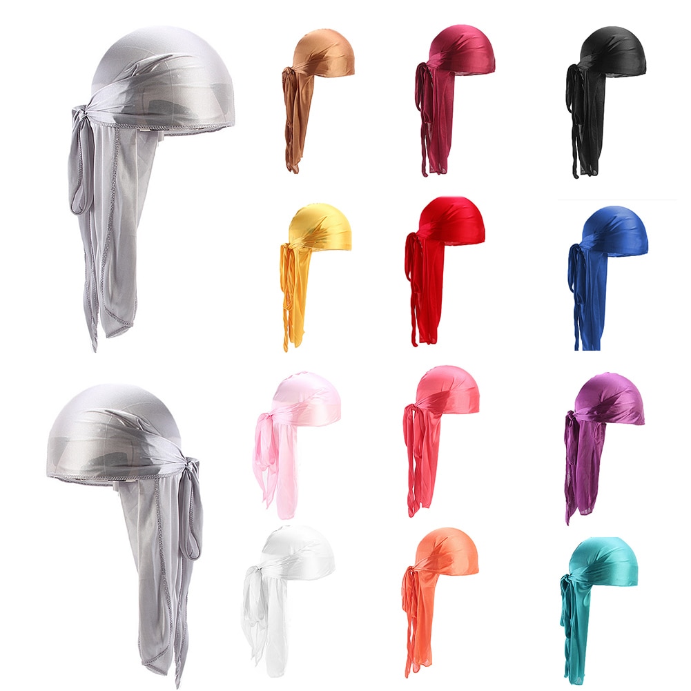 Perruques-Turban-unisexe-longues-en-soie-Satin-Accessoires-pour-cheveux-chapeau-de-Pirate-chapeau-de-motard
