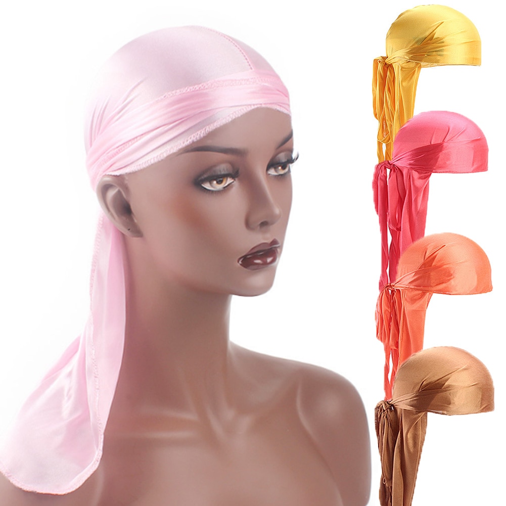 Perruques-Turban-unisexe-longues-en-soie-Satin-Accessoires-pour-cheveux-chapeau-de-Pirate-chapeau-de-motard