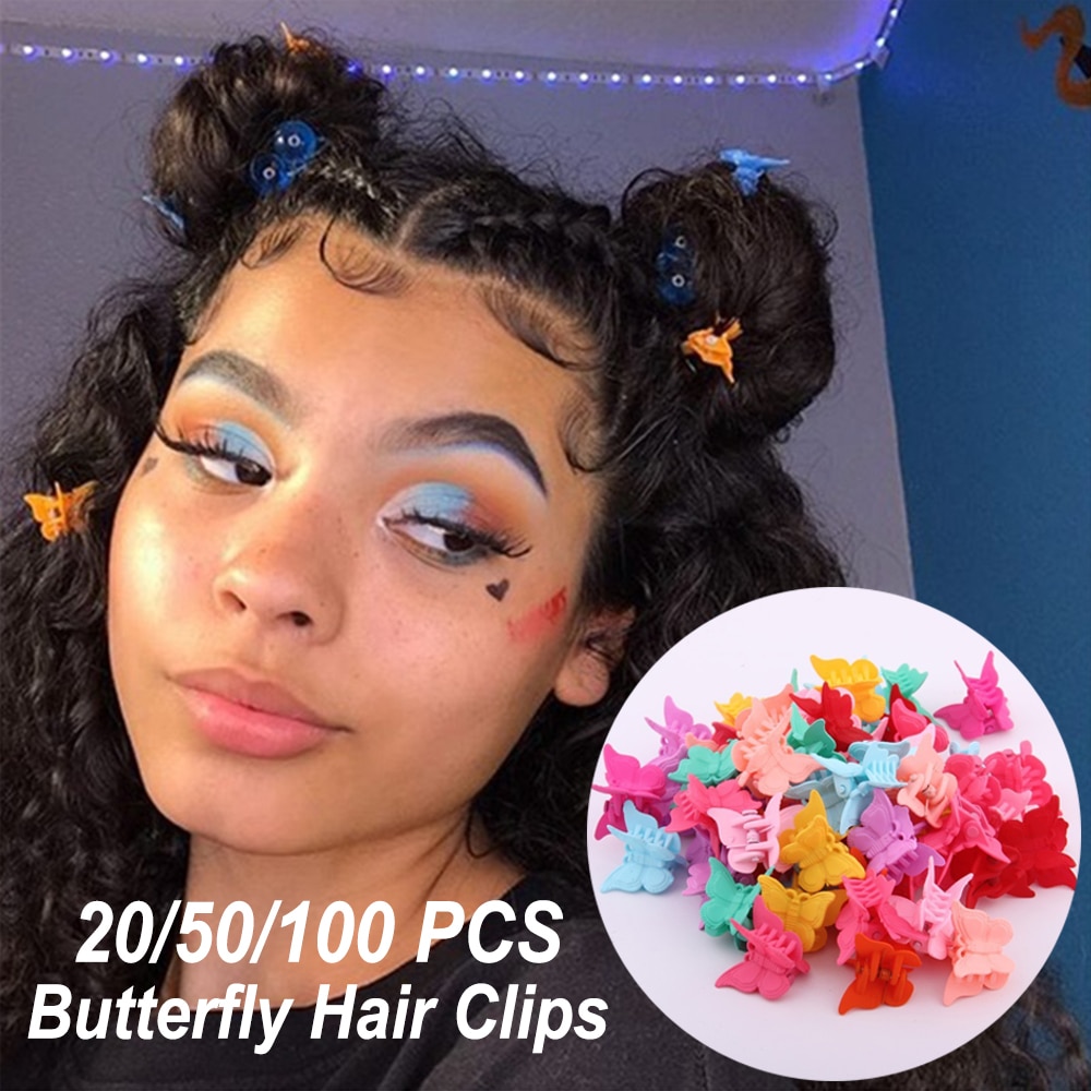 20-50-100PC-couleur-mixte-papillon-pinces-cheveux-Grip-griffe-Barrettes-Mini-pinces-m-choire-pingle