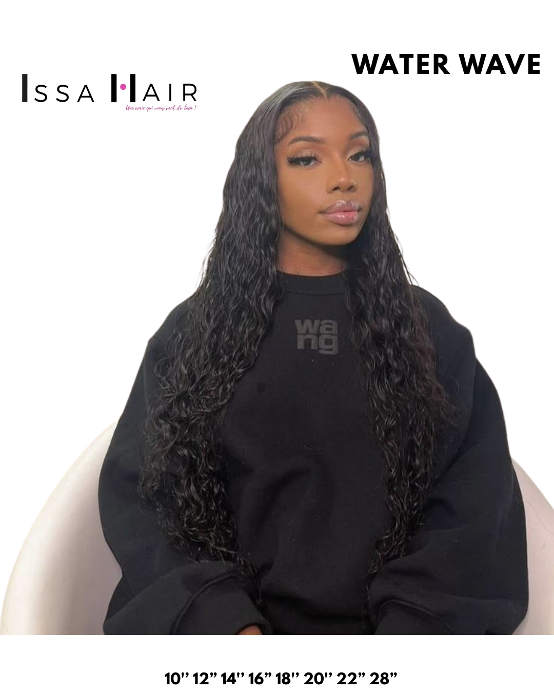 WATER WAVE ISSAHAIR PERRUQUE LACE CLOSURE pre bleached