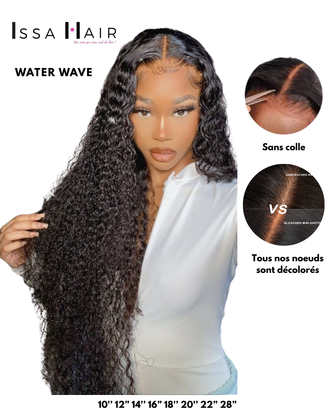 WATER WAVE ISSAHAIR PERRUQUE LACE CLOSURE baby hairs
