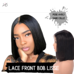 lace front wig bob carré lisse