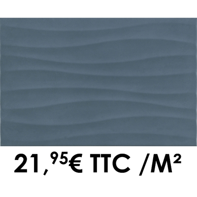Faïence 25x38 cm 3D Bleu (Boîte de 1,33 m²)