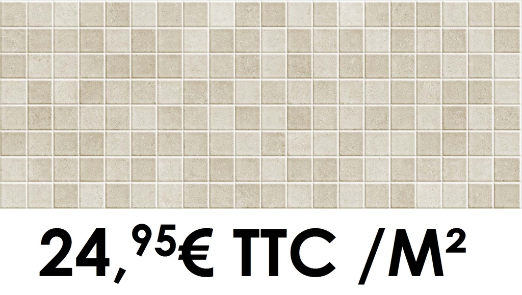 M0TE 20x50cm Marazzi Stream Ivory-Beige Mosaico