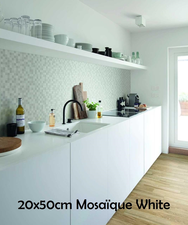Marazzi 20x50 Appeal White Mosaico + 12,5x50 Visual Brown