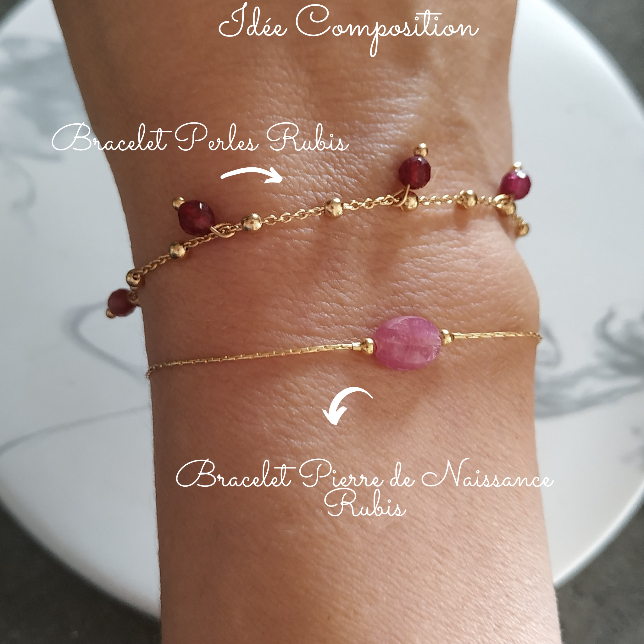 Bracelet Pierre de Naissance -Juillet- Rubis - Tous les Bracelets