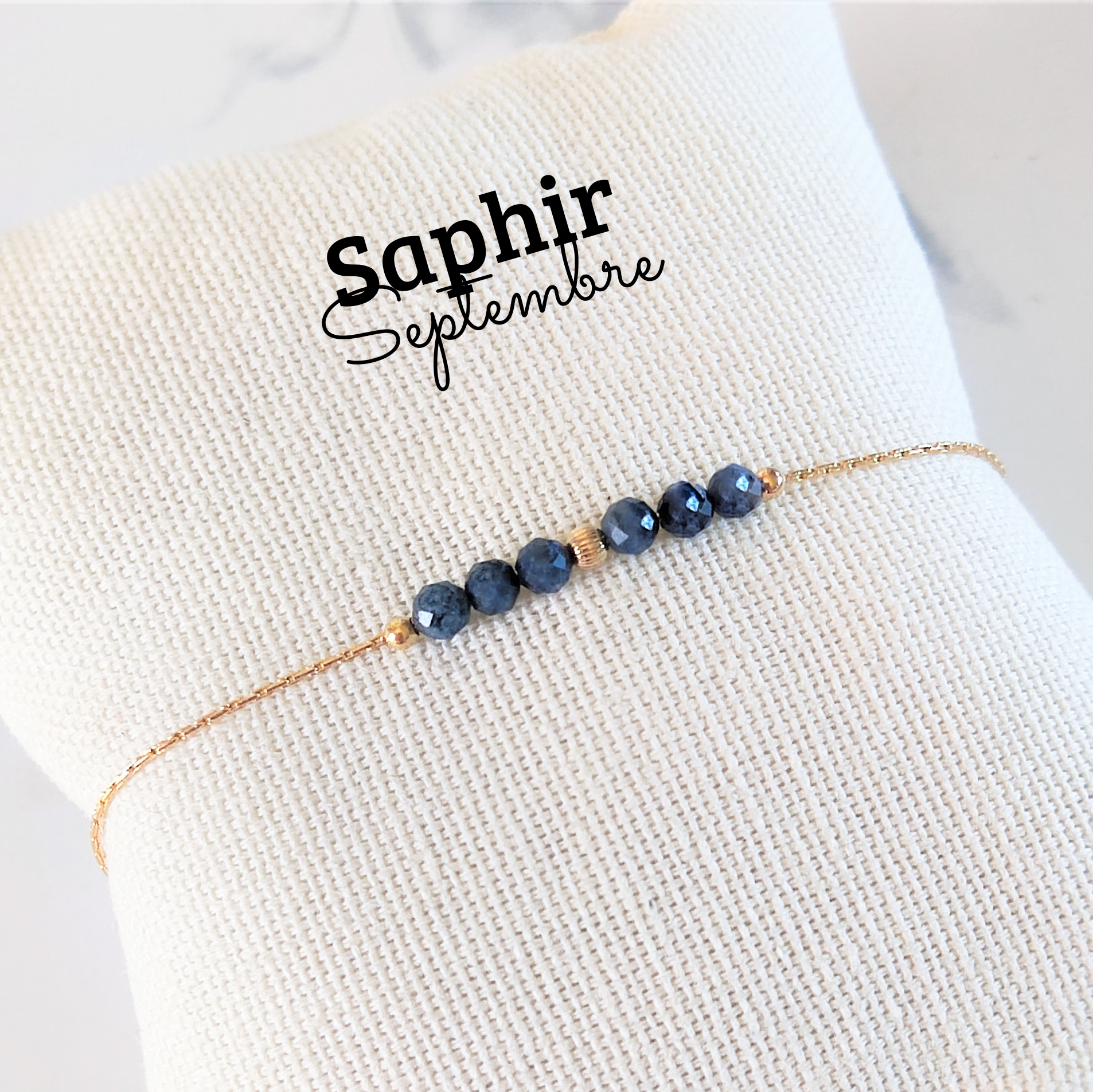 bracelet pierre de naissance septembre saphir