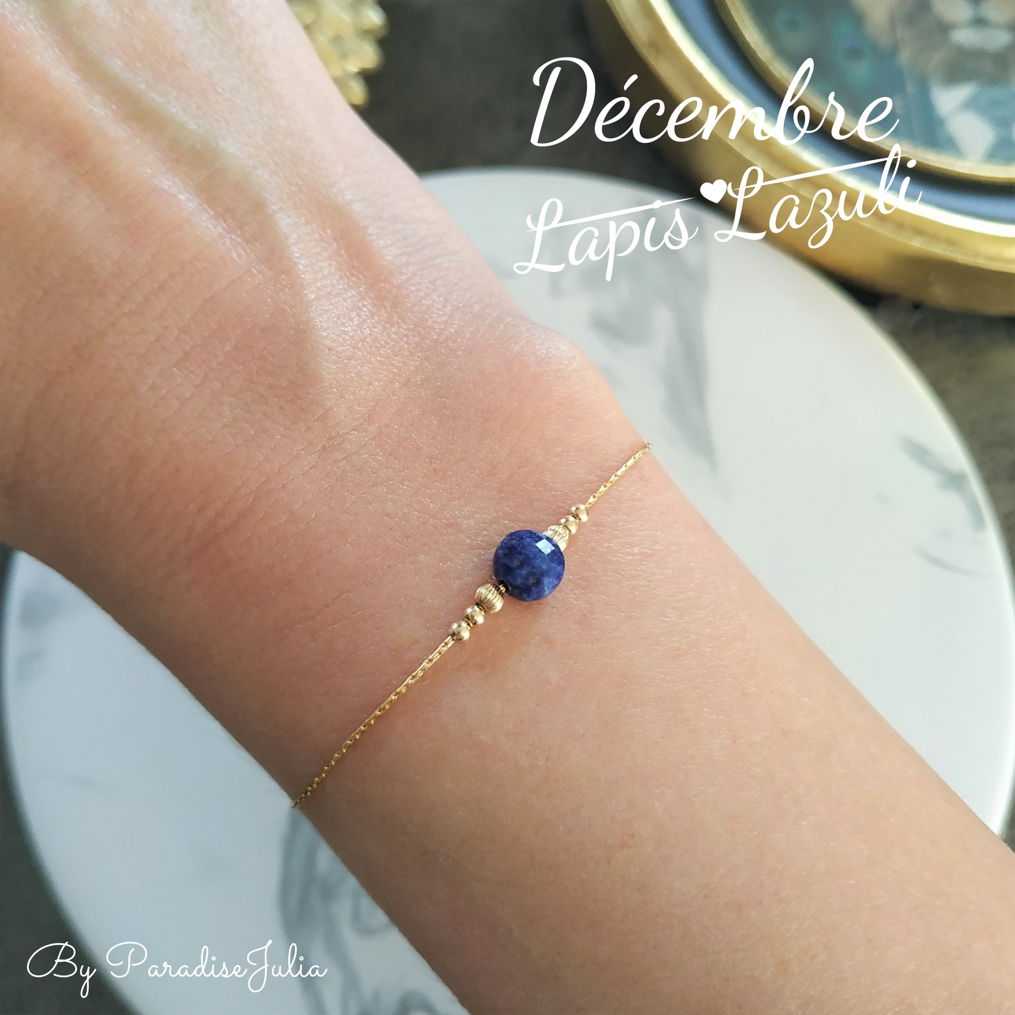 Bracelet pierre de naissance décembre lapis lazuli (7)
