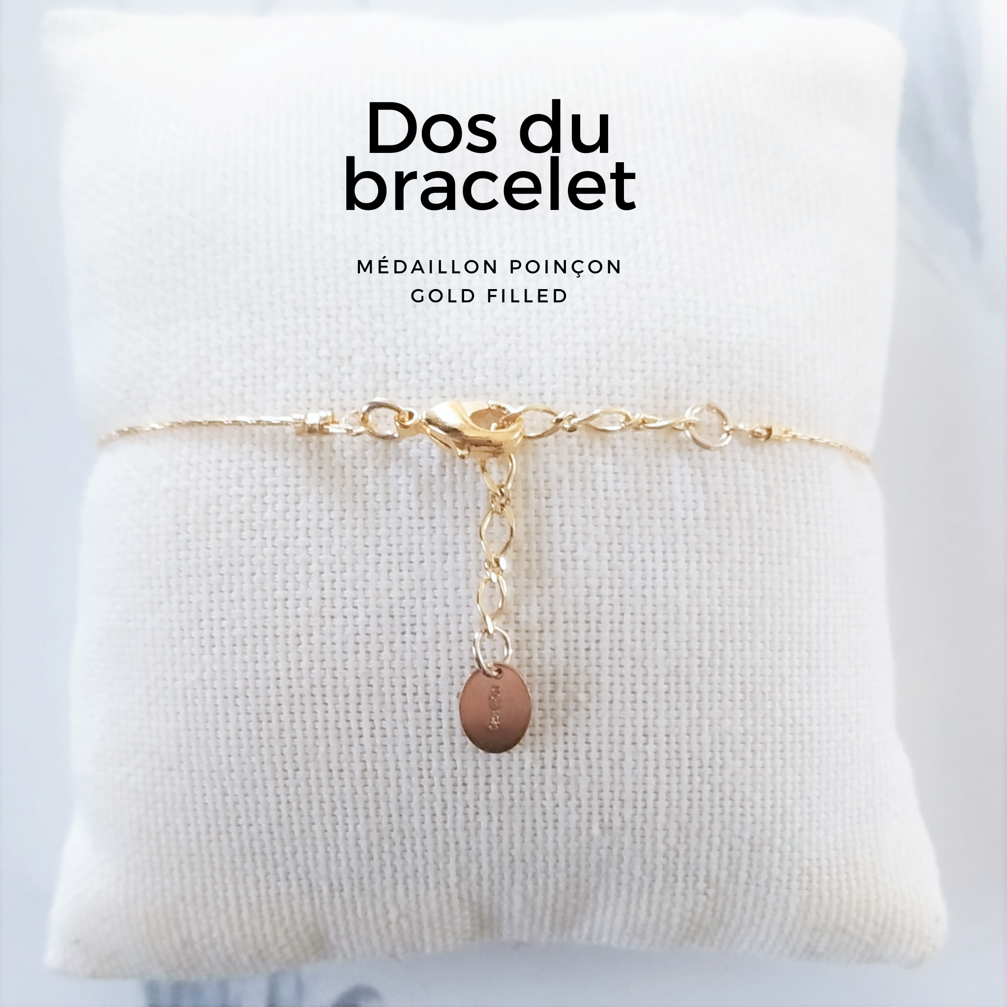 Dos du bracelet avec médaillon poincon Gold Filled14 carats2