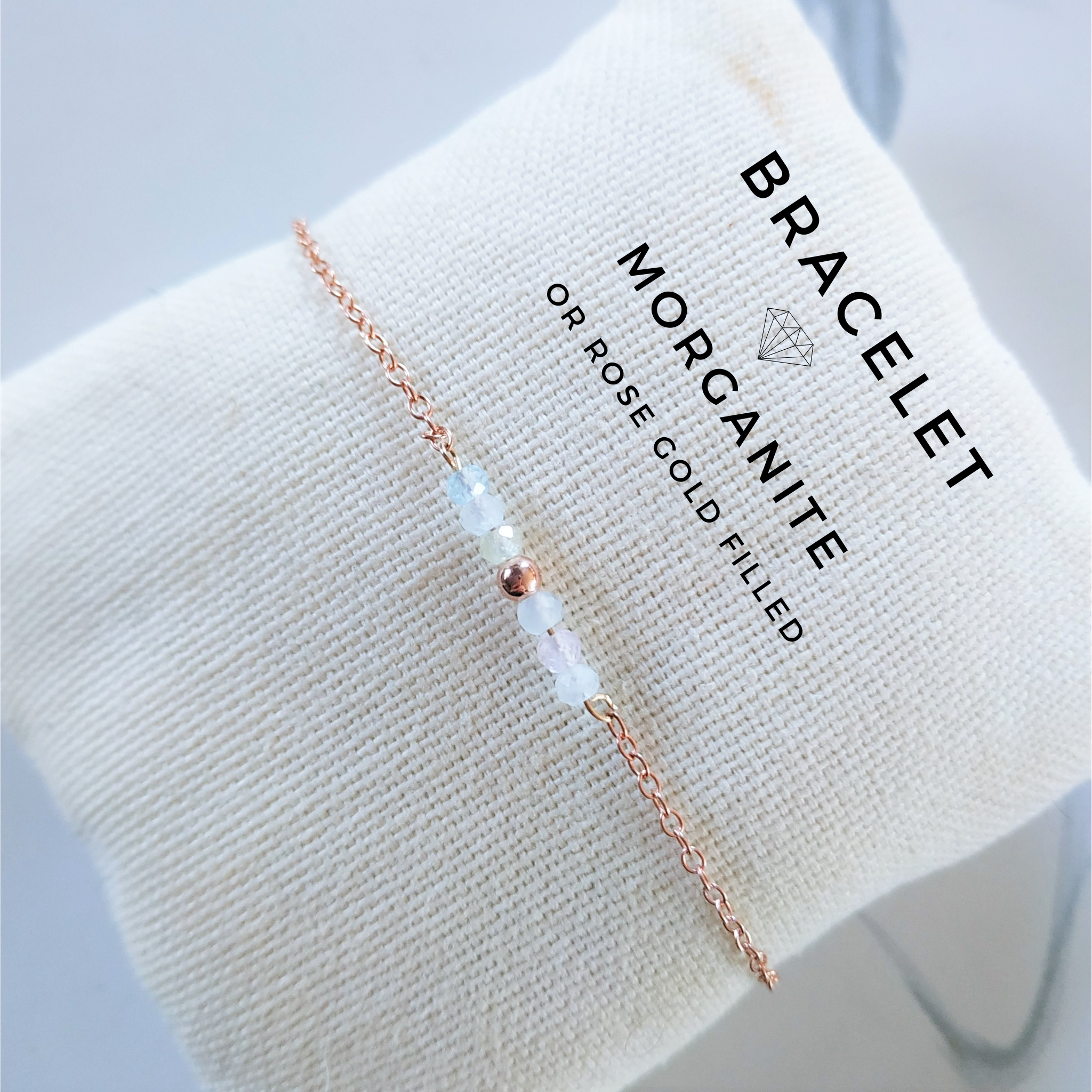bracelet morganite en or rose gold filled