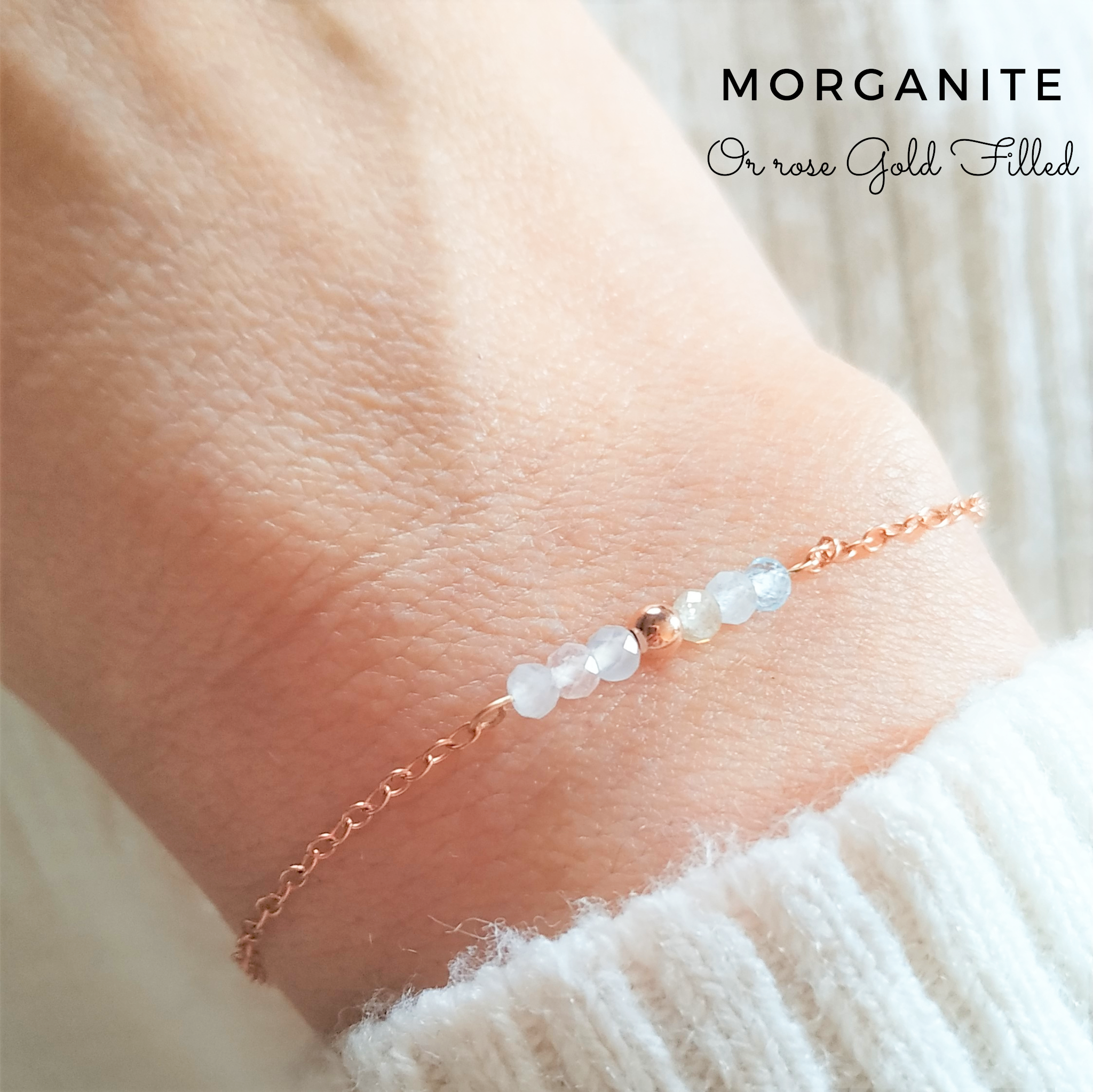 bracelet pierre de naissance morganite