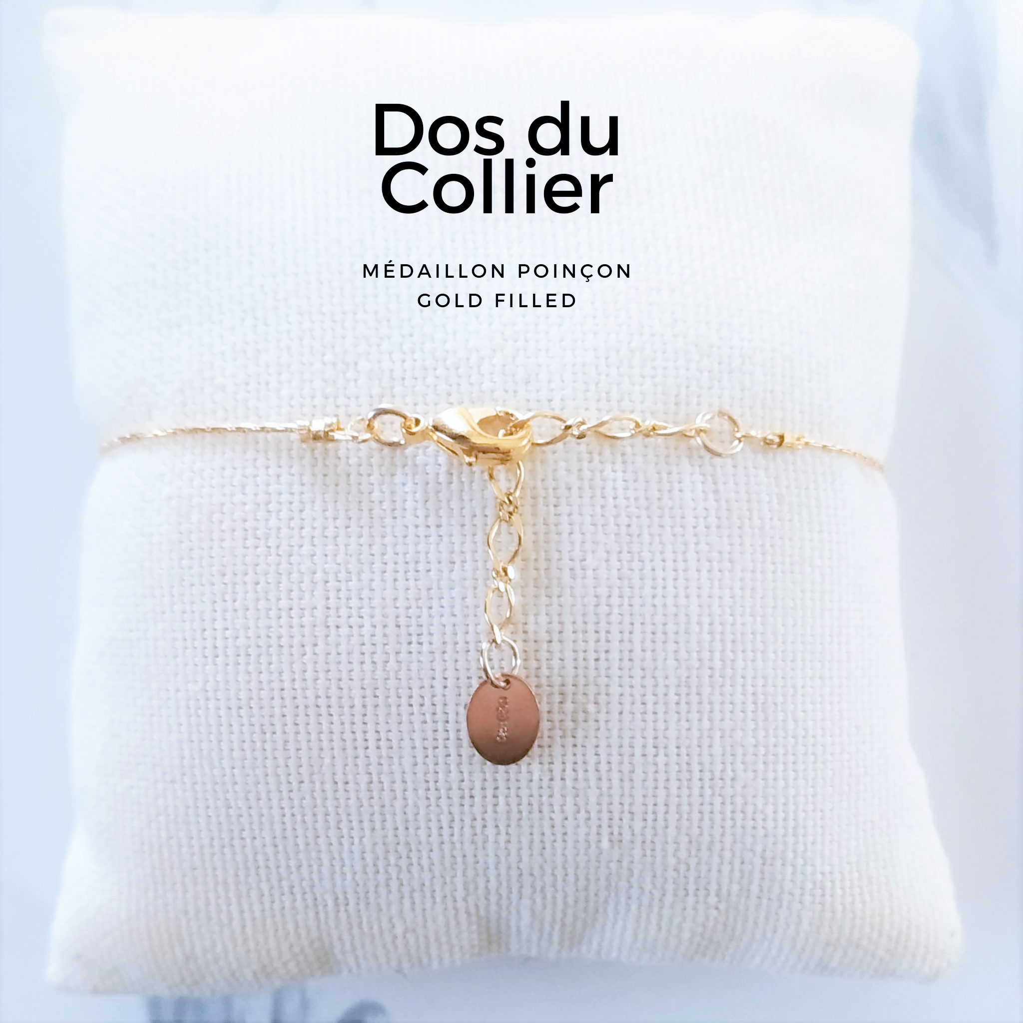 Dos du collier avec médaillon poincon Gold Filled14 carats (1)